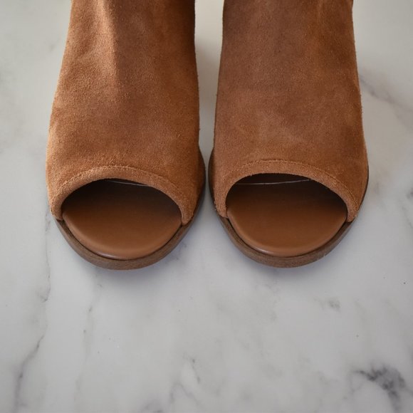 Aldo brown suede open toe ankle booties with heels - Picture 5 of 7